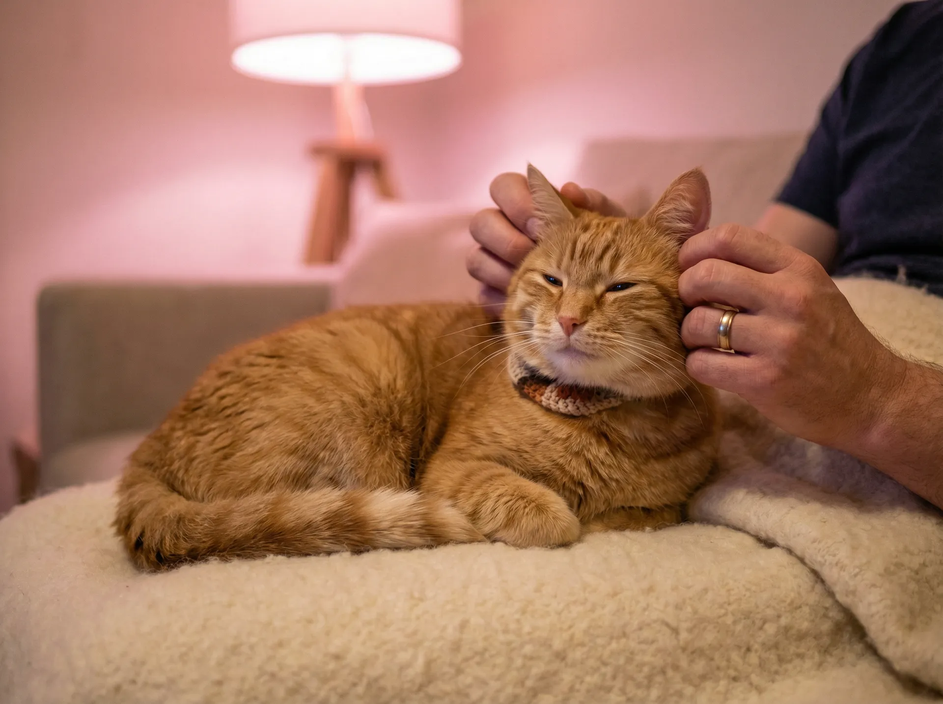 猫咪被温柔抚摸的幸福时刻 - 人体艺术图片